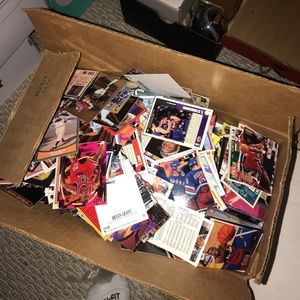 box of sport cards